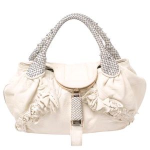 Fendi white braided Spy Bag